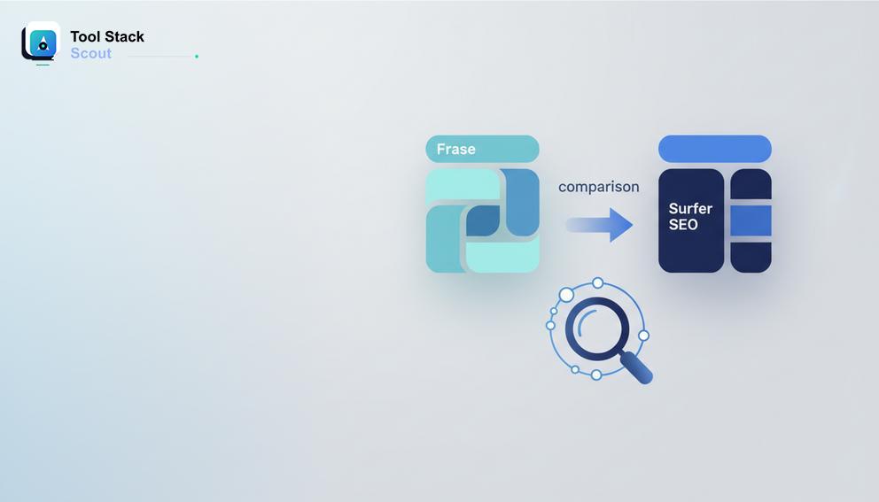 Marketer reviewing Frase and Surfer SEO content scores to choose the right SEO tool
